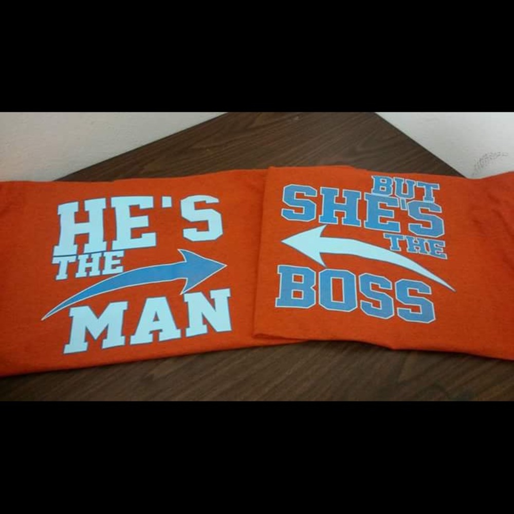 He’s The Man, But She’s The Boss T-shirt Set